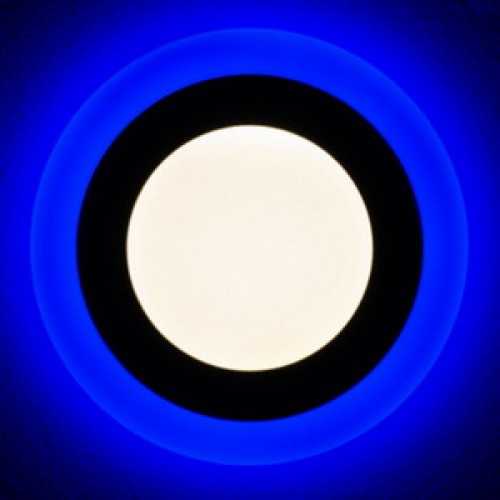 Светильник светодиодный с декоративной подсветкой круглый, 3+2Вт, Синий серии Color 10251