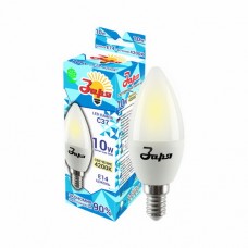 Лампа светодиодная ECO С37 10Вт 4200К 440Лм Е14 свеча ЗАРЯ