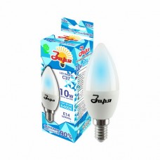 Лампа светодиодная ECO С37 10Вт 6400К 440Лм Е14 свеча, ЗАРЯ