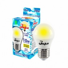 Лампа светодиодная ECO G45 10Вт 2700К 440Лм Е27 шар ЗАРЯ
