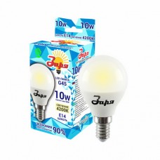 Лампа светодиодная ECO G45 10Вт 4200К 440Лм Е14 шар ЗАРЯ
