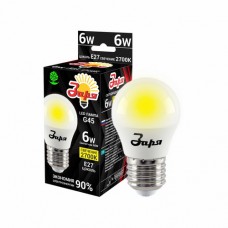 Лампа светодиодная ST G45 6Вт 2700К 360Лм Е27 шар ЗАРЯ